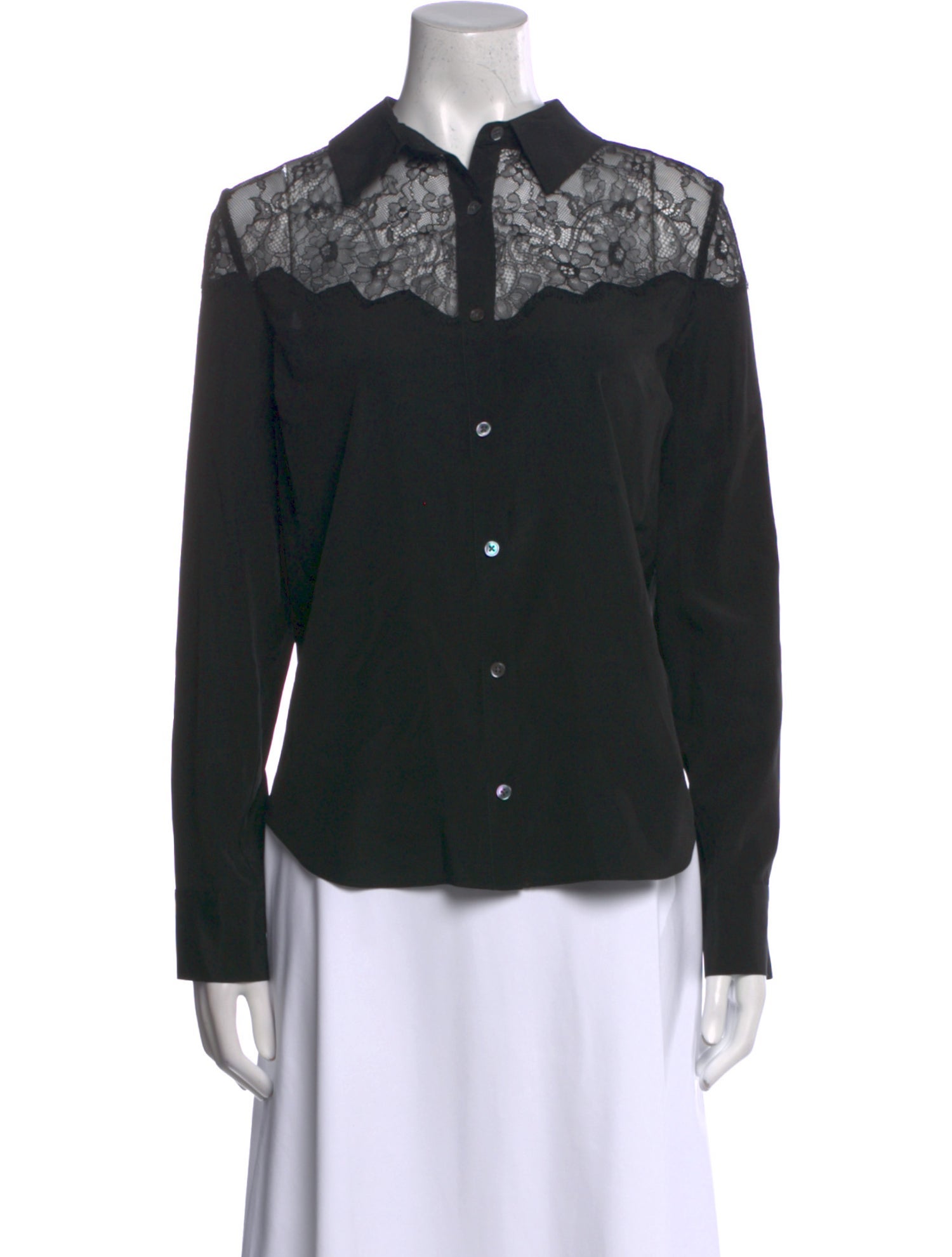 Veronica Beard Silk Long Sleeve Button-Up Top w/ Tags