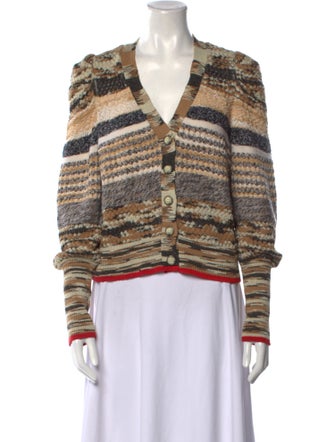 Veronica Beard Striped V-Neck Sweater