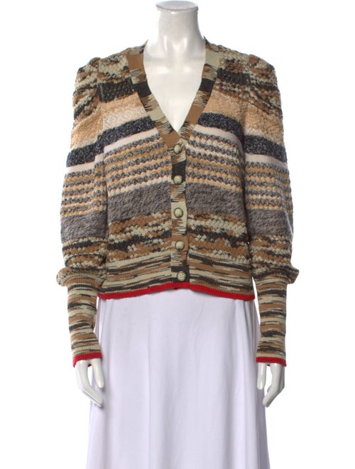 Veronica Beard Striped V-Neck Sweater