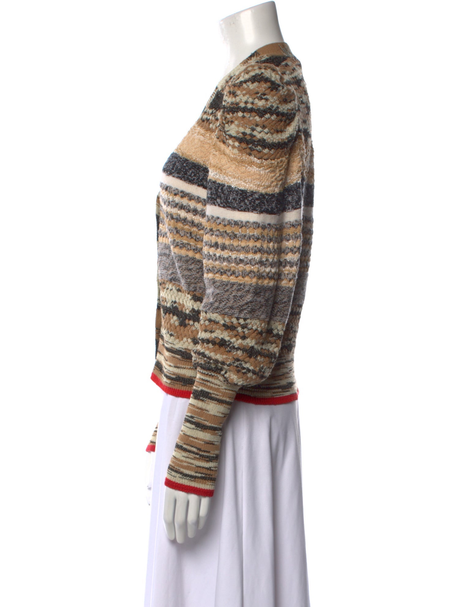 Veronica Beard Striped V-Neck Sweater