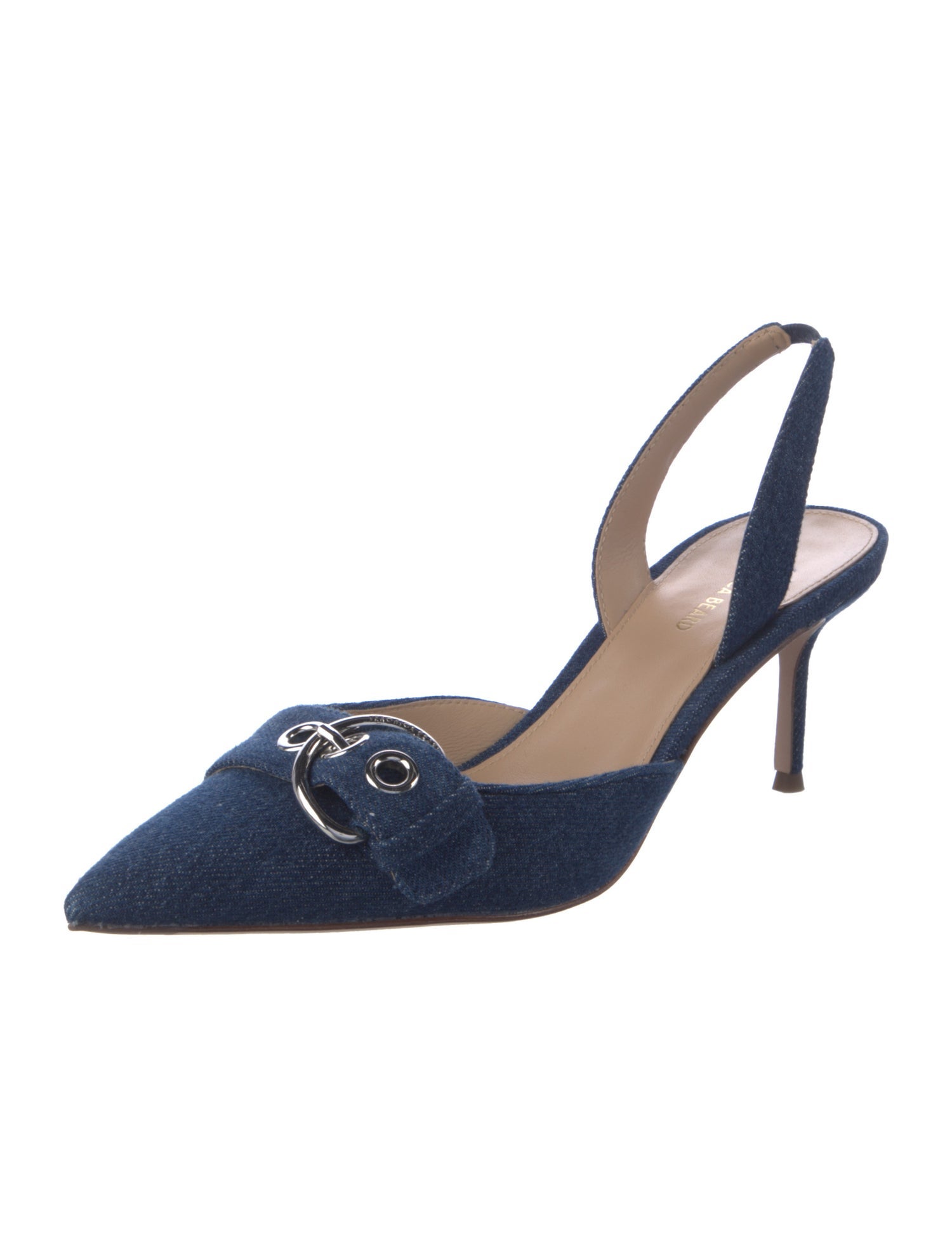 Veronica Beard Denim Crystal Embellishments Slingback Pumps w/ Tags