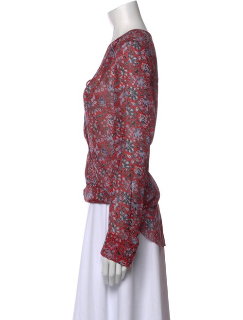 Veronica Beard Silk Floral Print Blouse