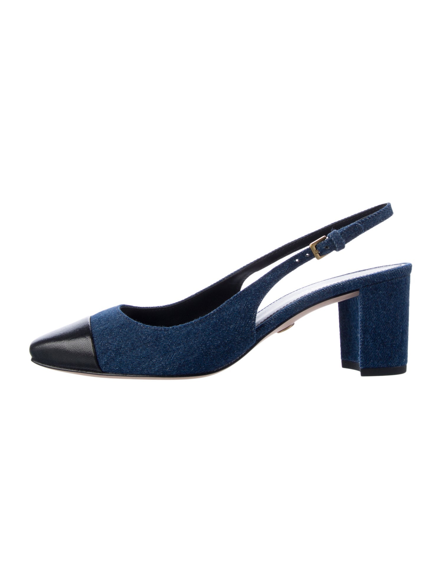 Veronica Beard Denim Colorblock Pattern Slingback Pumps w/ Tags