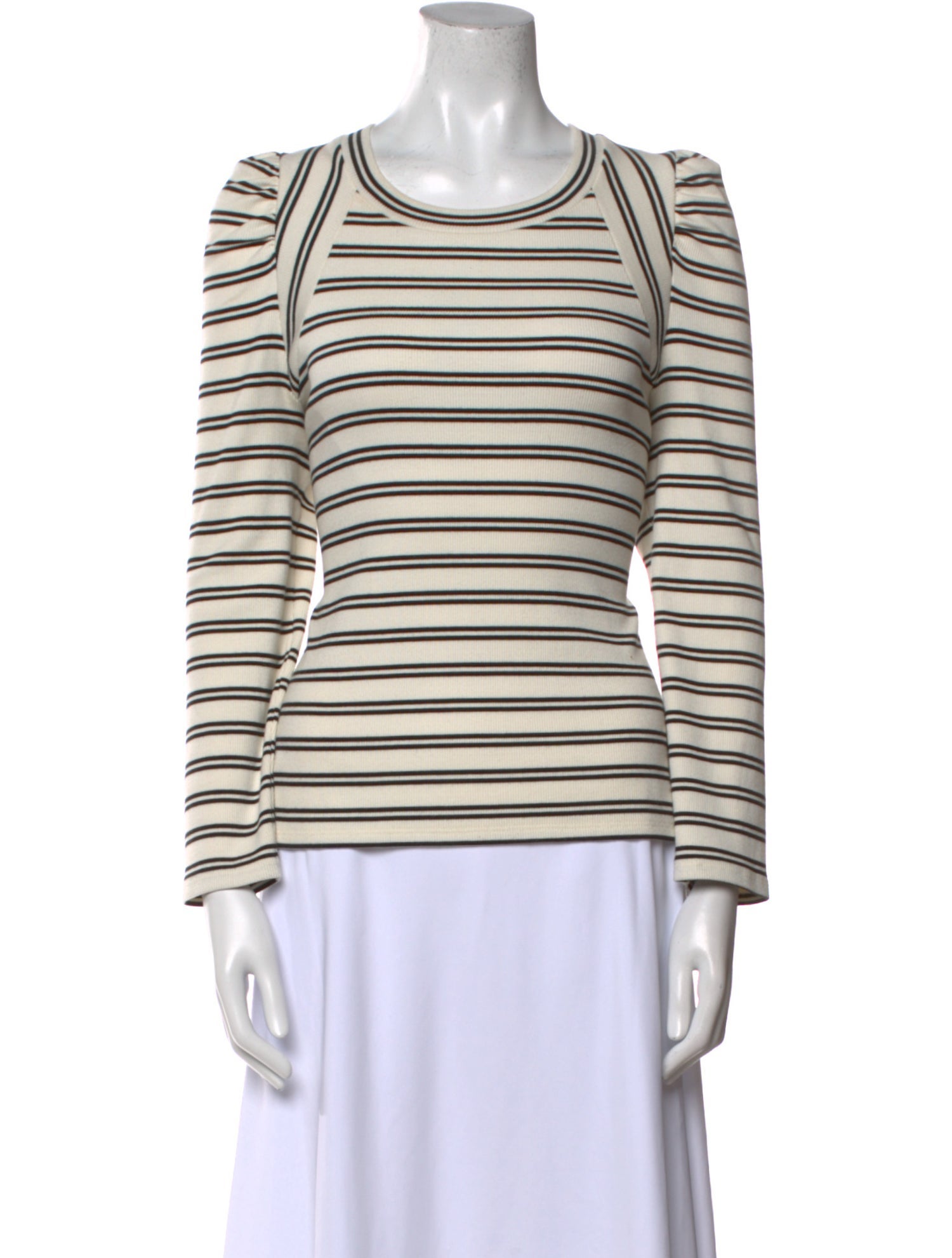 Veronica Beard Striped Scoop Neck Top