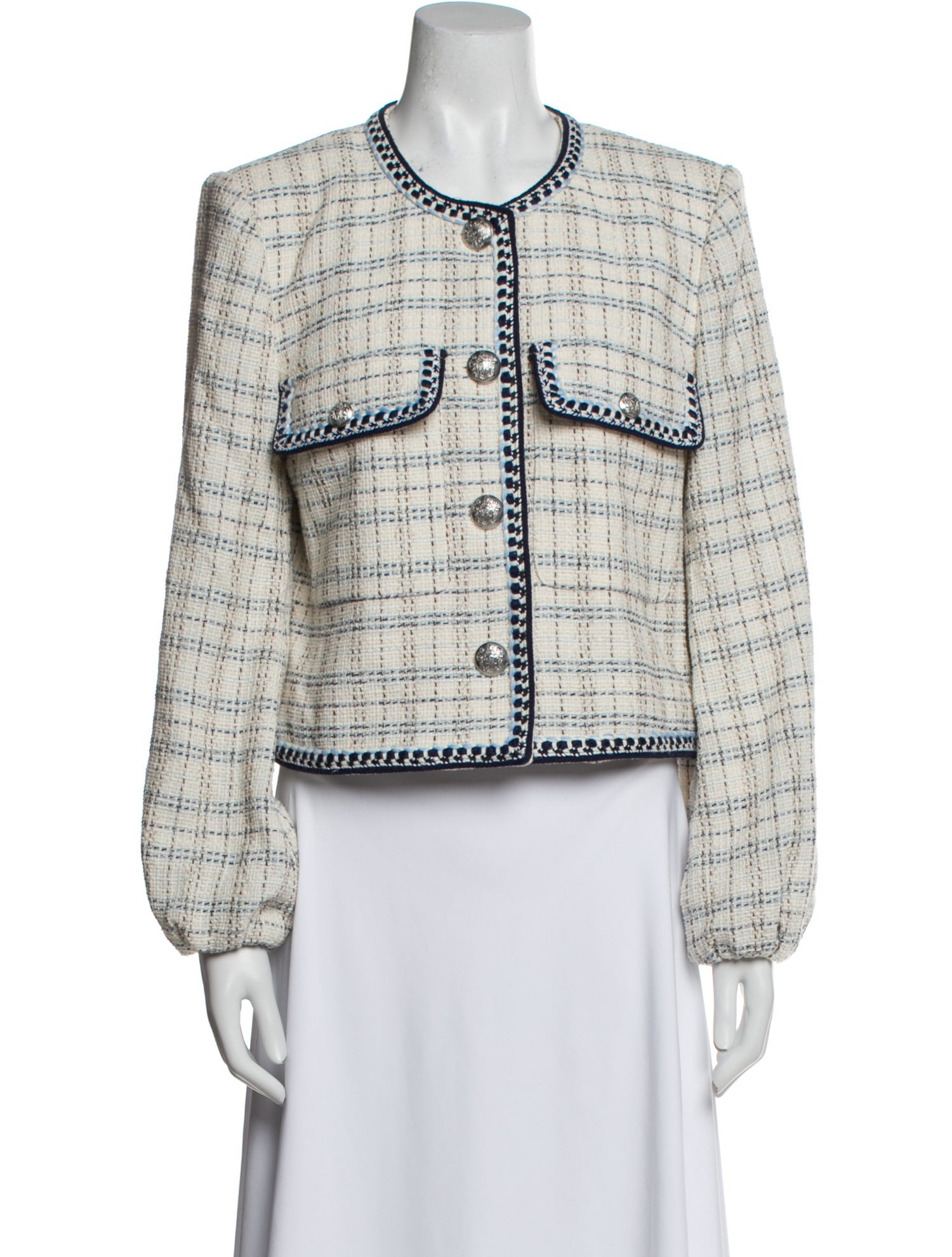 Veronica Beard Tweed Pattern Evening Jacket