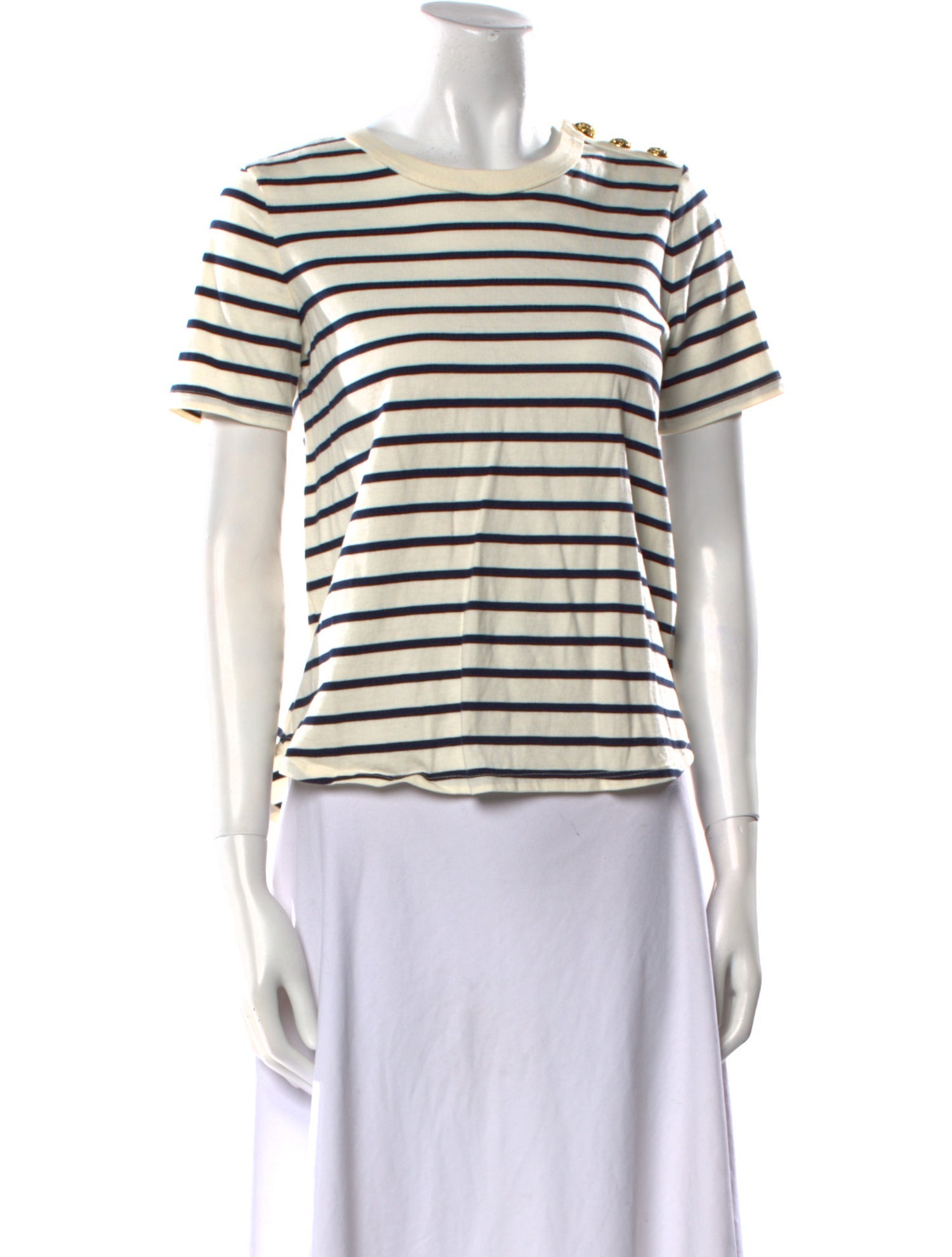 Veronica Beard Striped Crew Neck T-Shirt