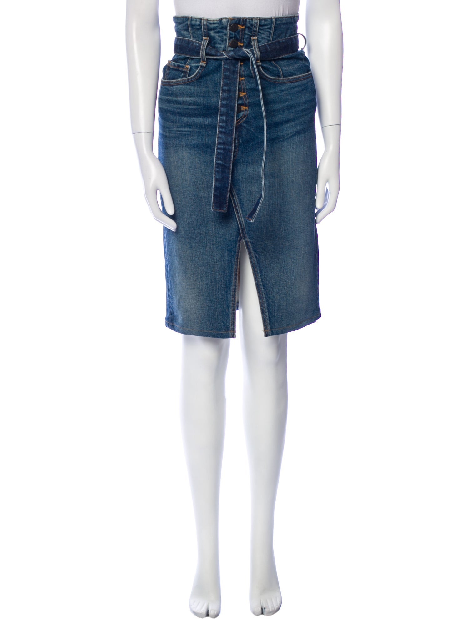 Veronica Beard Distressed Accents Knee-Length Skirt