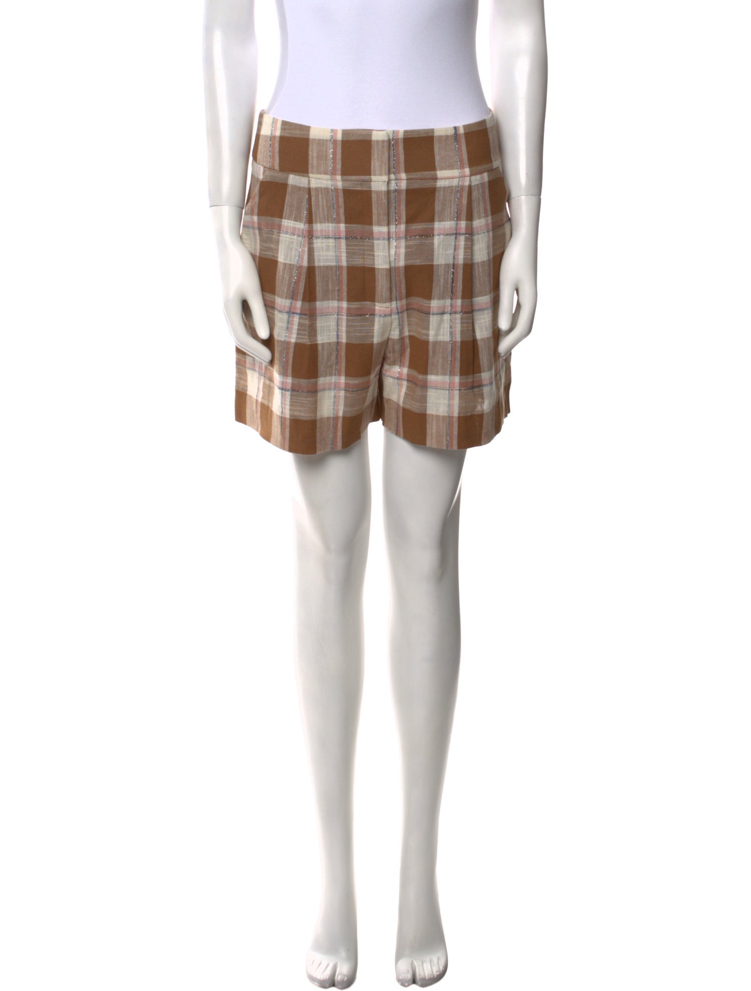 Veronica Beard Plaid Print Knee-Length Shorts w/ Tags