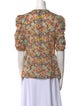 Veronica Beard Floral Print Crew Neck Blouse