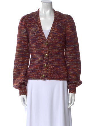 Veronica Beard Printed V-Neck Sweater