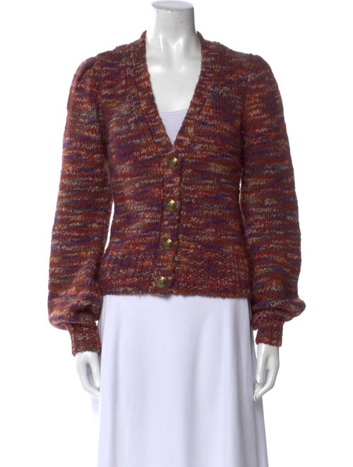 Veronica Beard Printed V-Neck Sweater