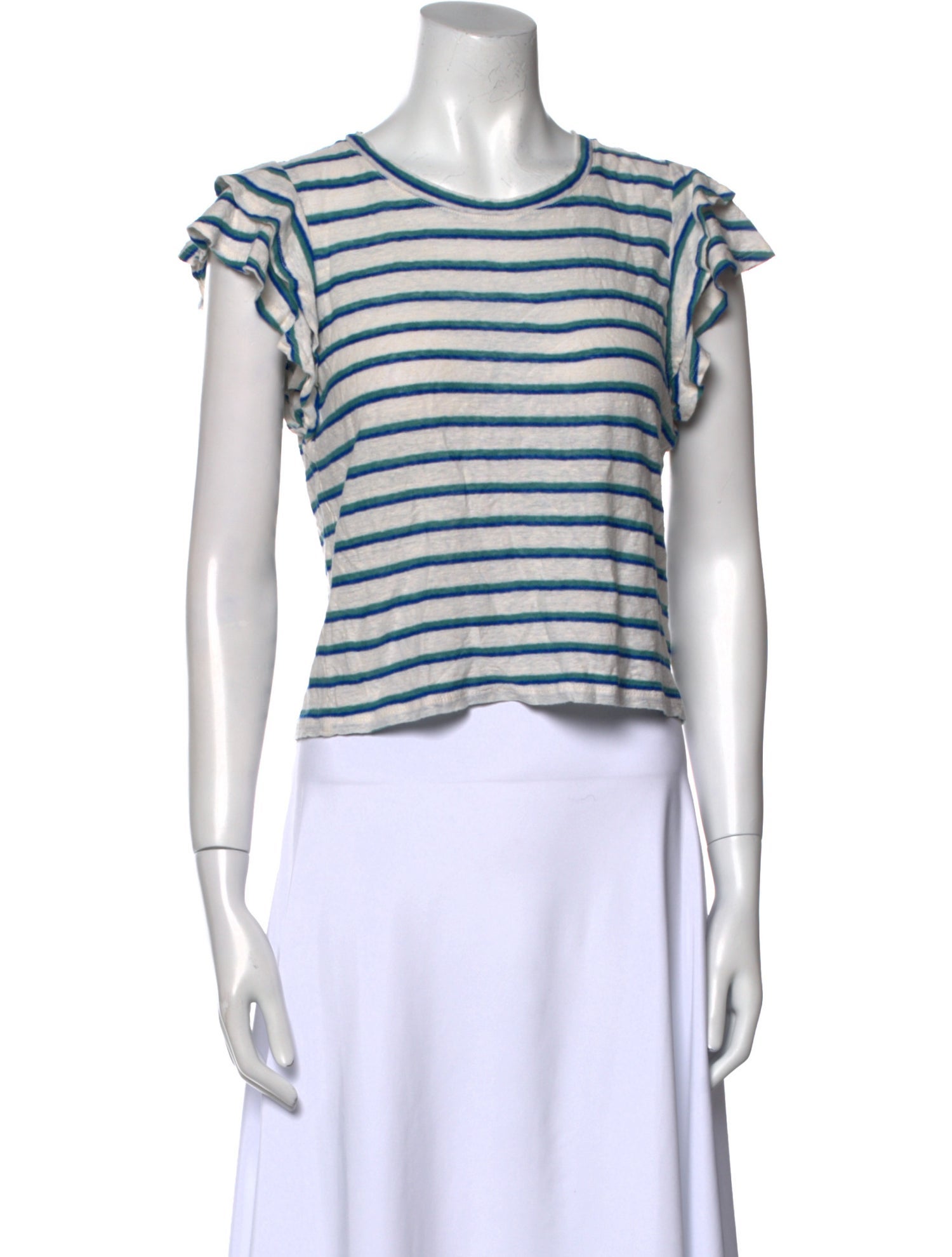 Veronica Beard Linen Striped Crop Top