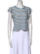 Veronica Beard Linen Striped Crop Top