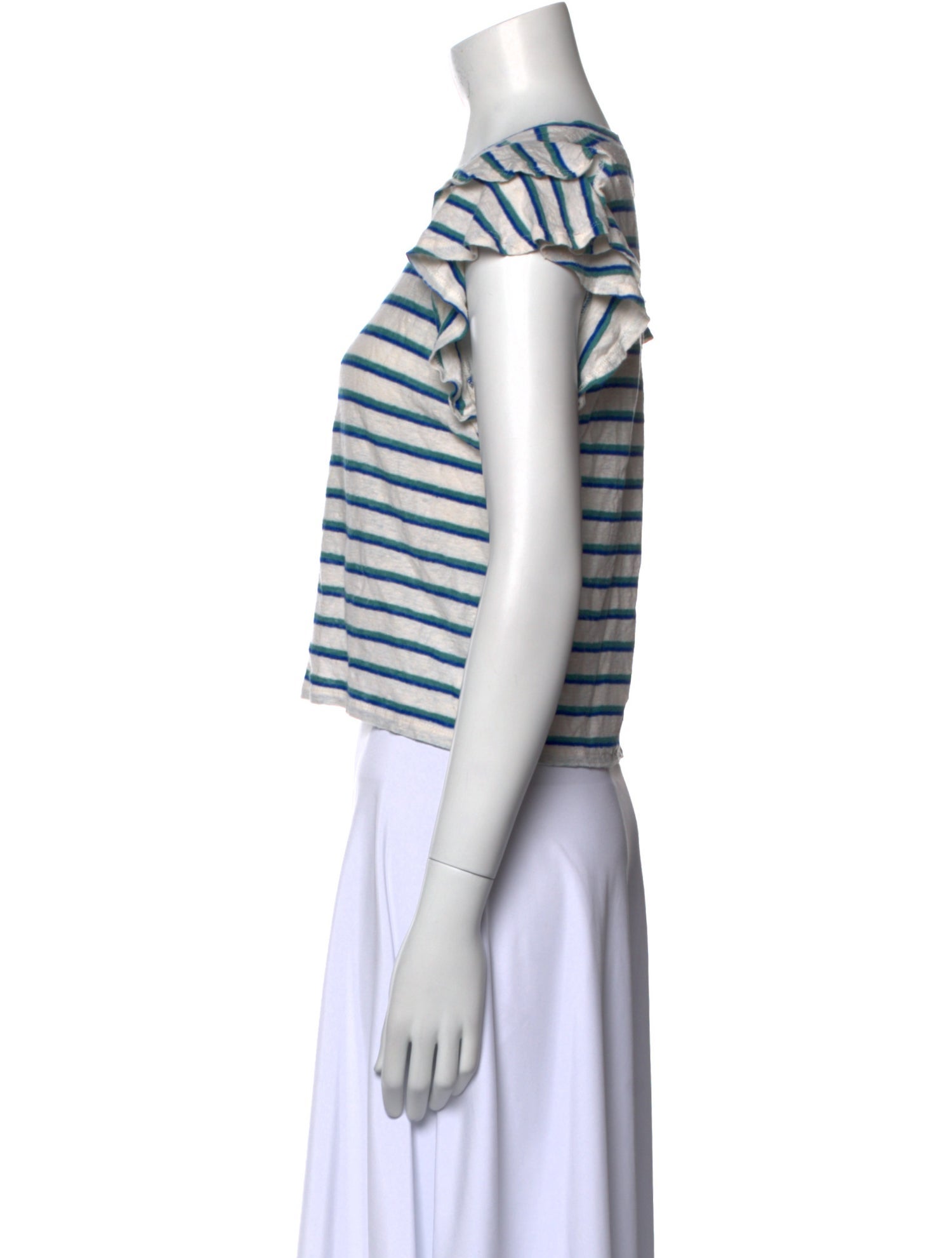 Veronica Beard Linen Striped Crop Top