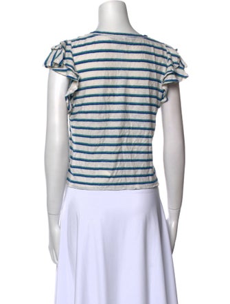 Veronica Beard Linen Striped Crop Top