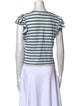 Veronica Beard Linen Striped Crop Top