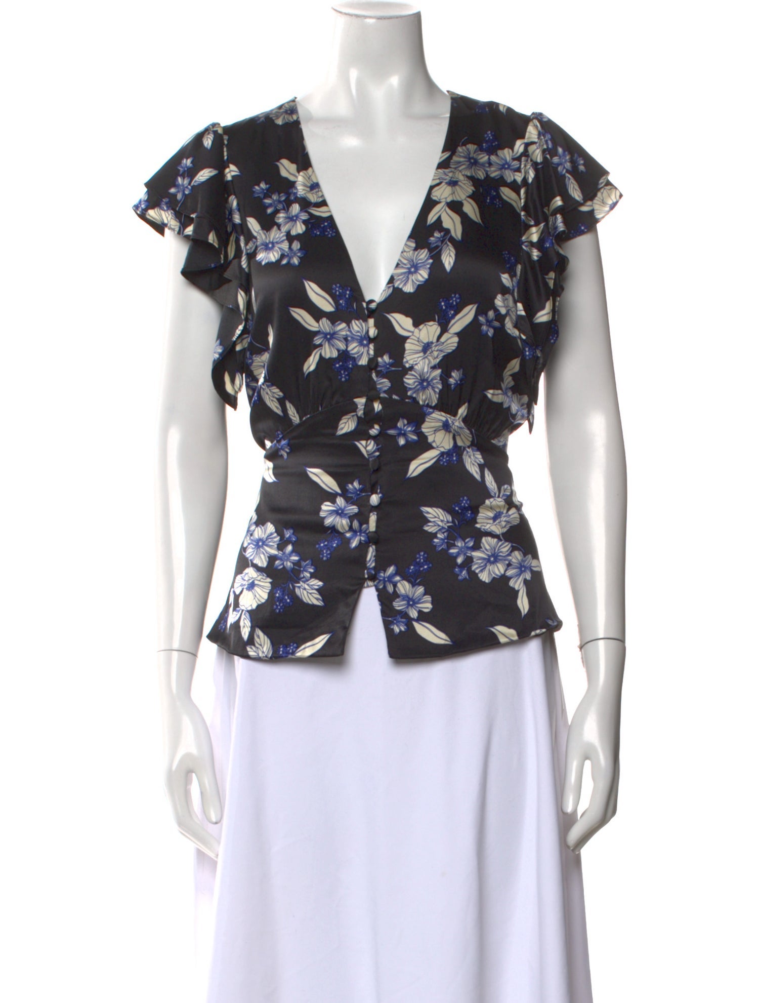 Veronica Beard Silk Floral Print Blouse