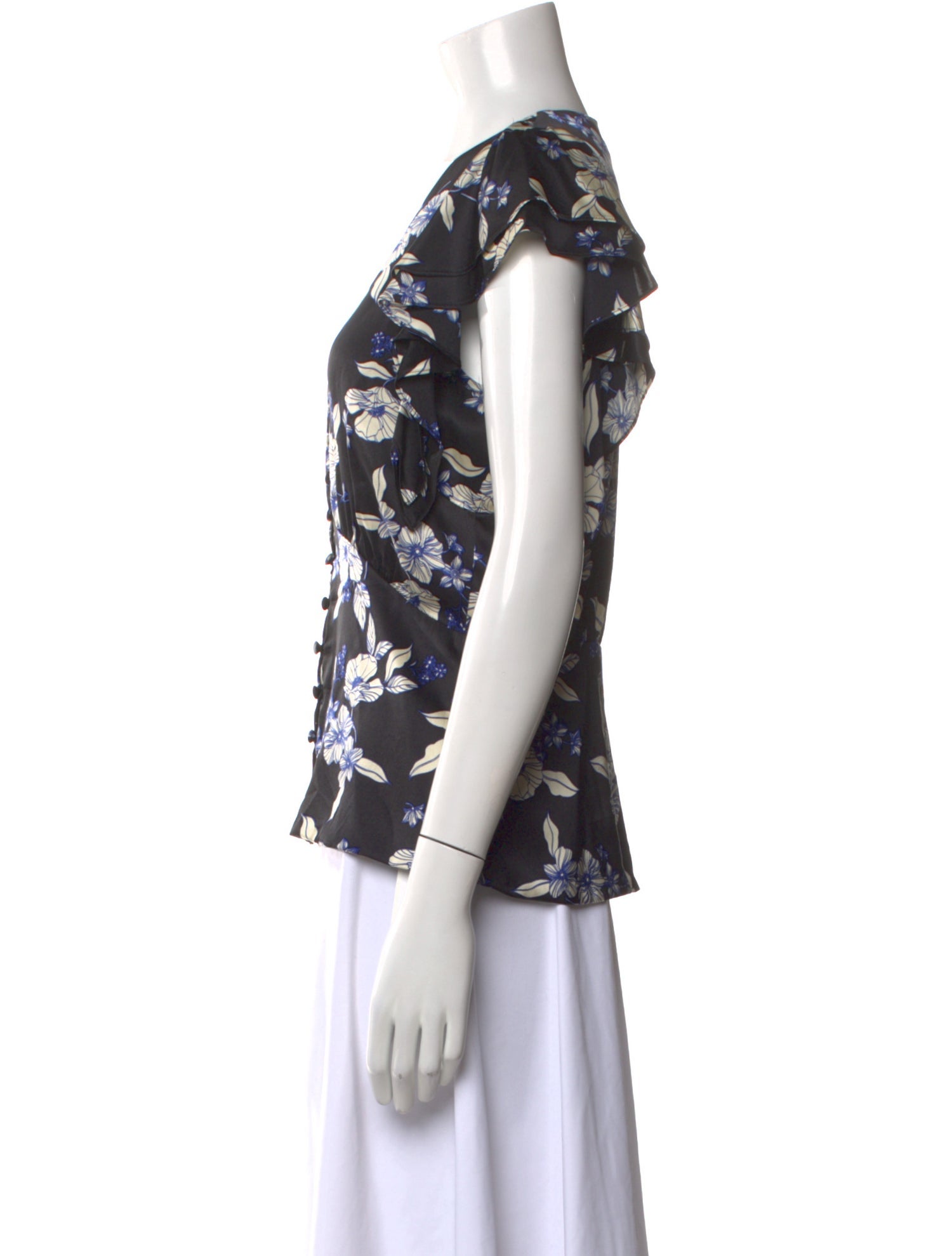 Veronica Beard Silk Floral Print Blouse