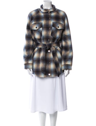 Veronica Beard Plaid Print Peacoat