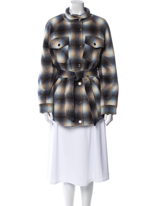 Veronica Beard Plaid Print Peacoat