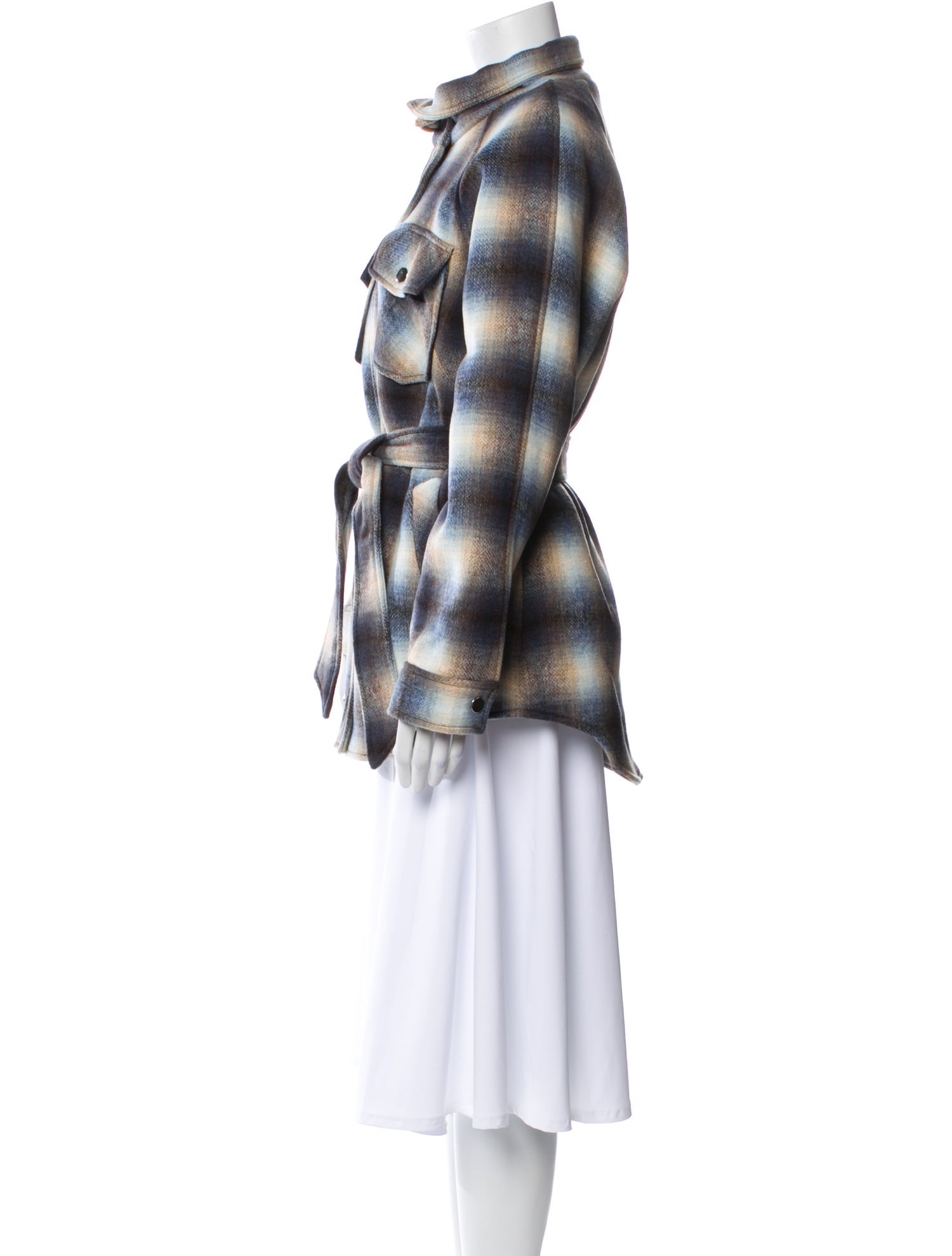 Veronica Beard Plaid Print Peacoat
