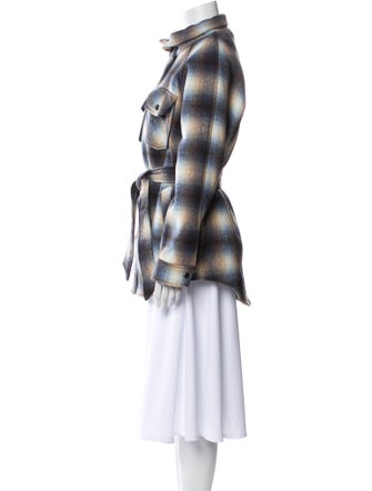 Veronica Beard Plaid Print Peacoat