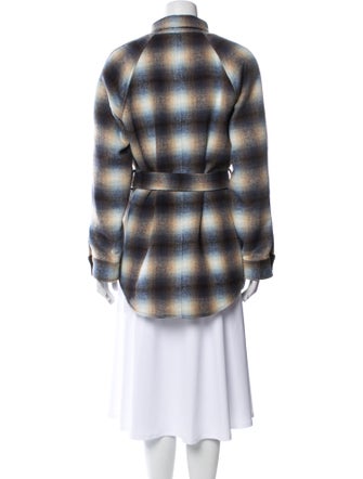 Veronica Beard Plaid Print Peacoat