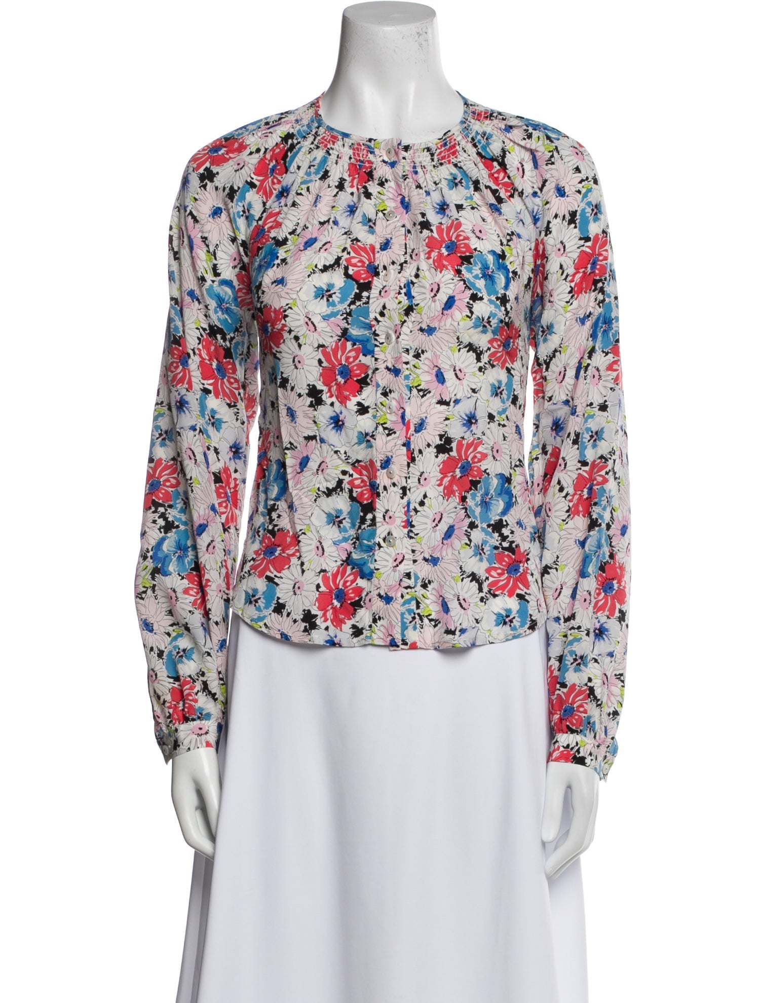 Veronica Beard Silk Floral Print Blouse