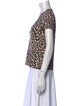 Veronica Beard Animal Print V-Neck T-Shirt