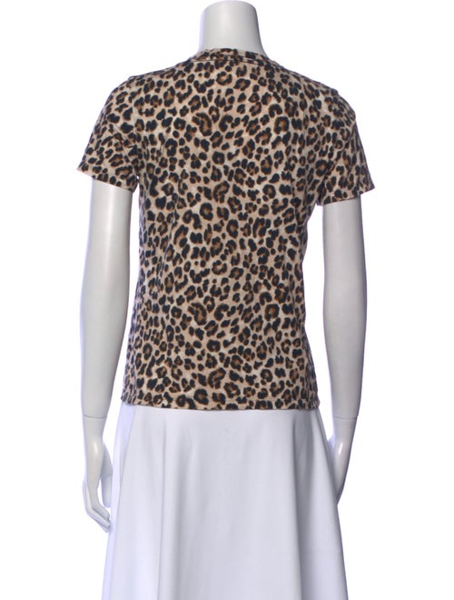 Veronica Beard Animal Print V-Neck T-Shirt