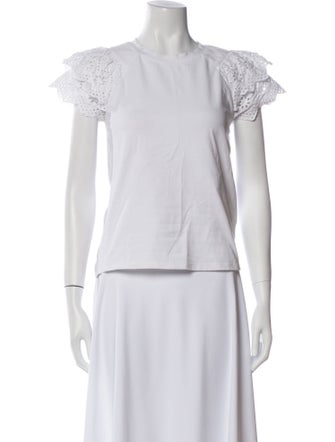 Veronica Beard Bateau Neckline Short Sleeve Top