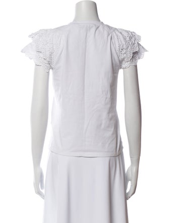Veronica Beard Bateau Neckline Short Sleeve Top
