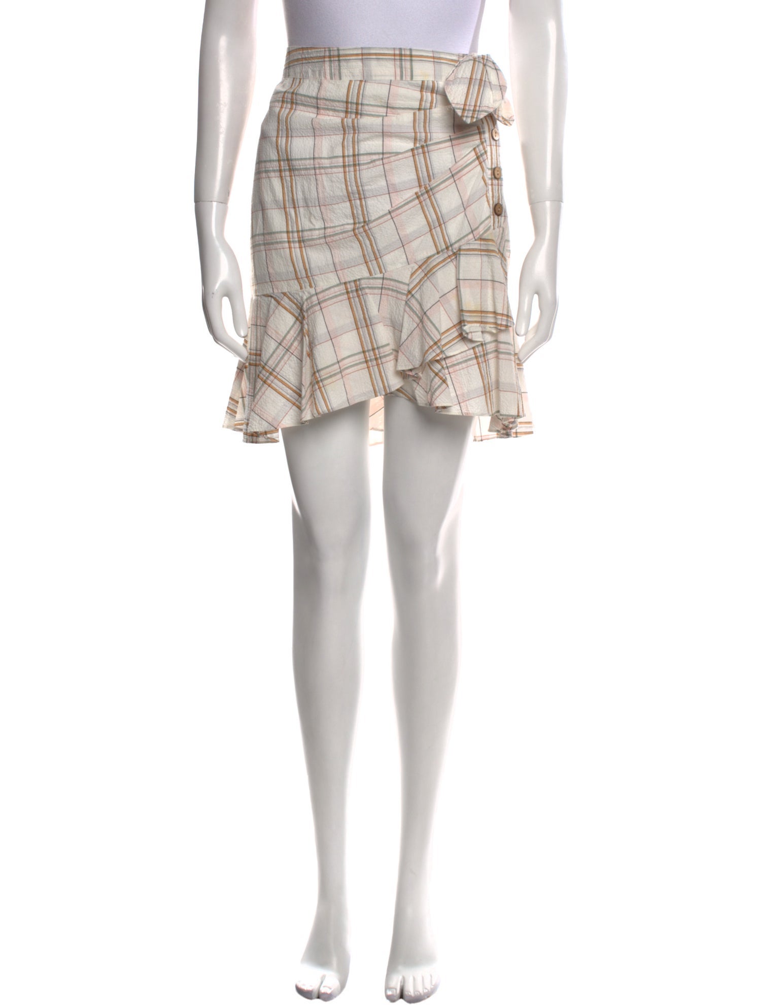 Veronica Beard Plaid Print Mini Skirt