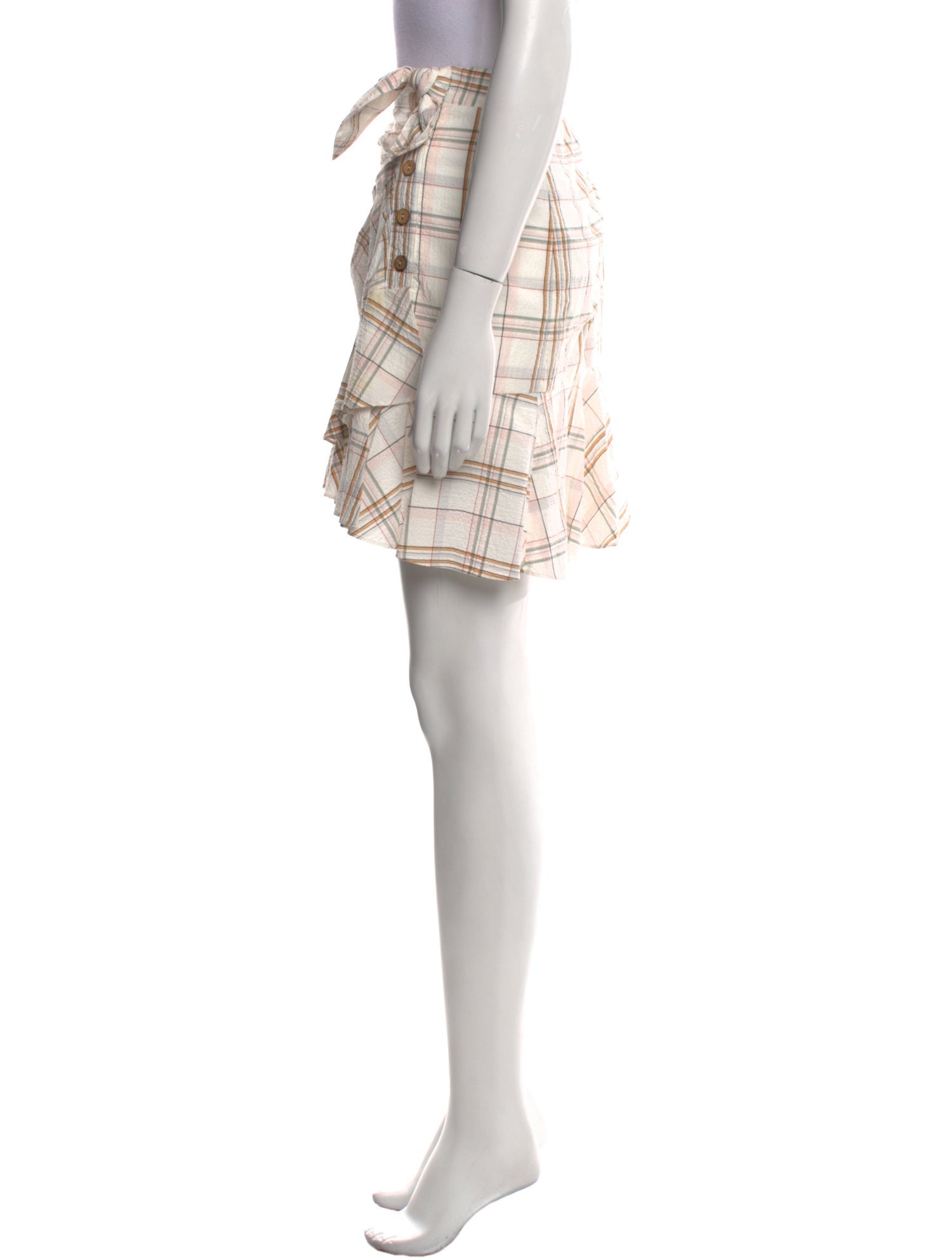 Veronica Beard Plaid Print Mini Skirt