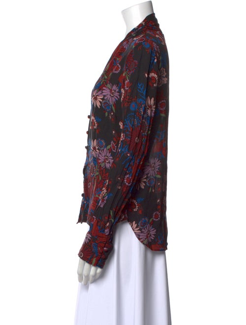 Veronica Beard Silk Floral Print Blouse