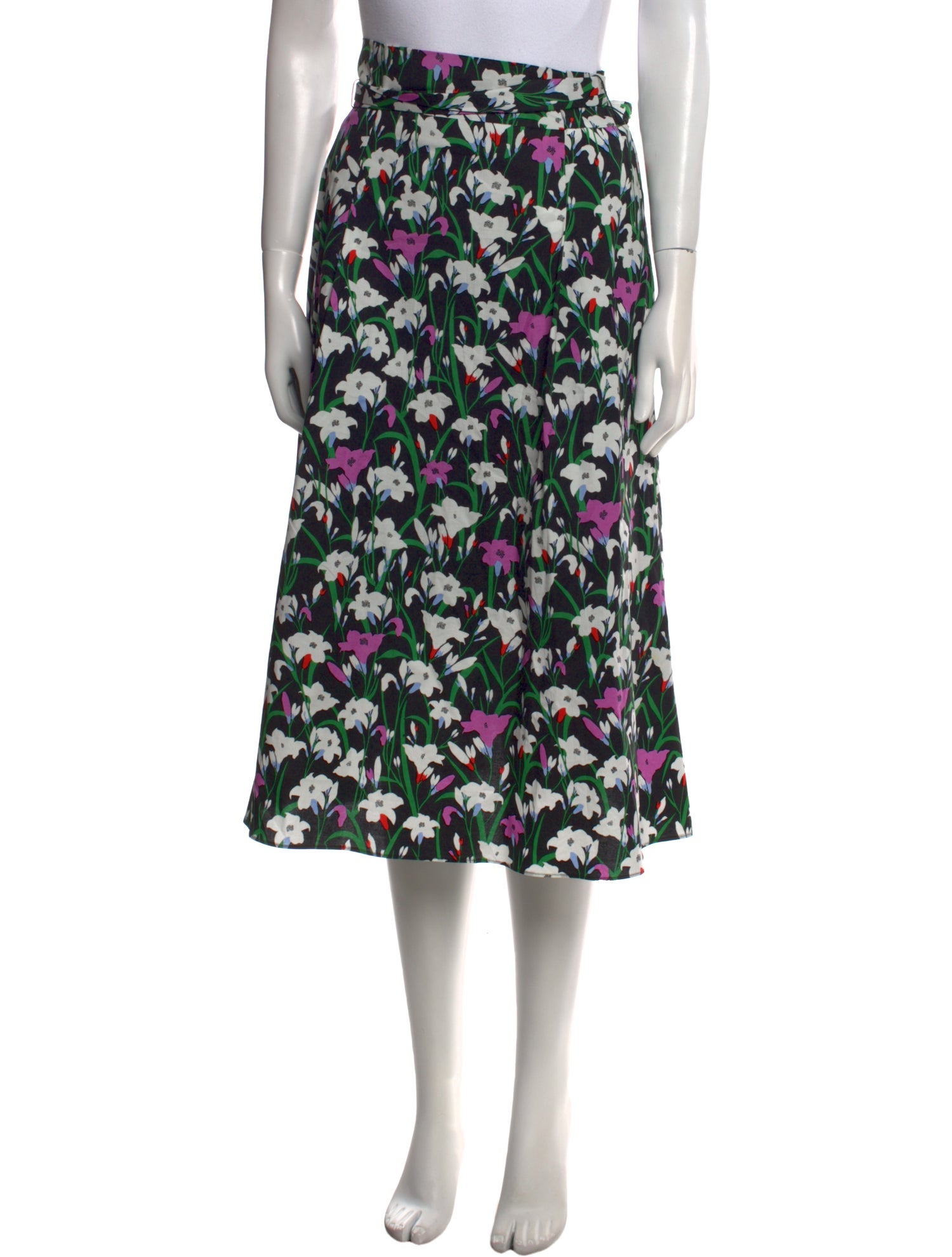 Veronica Beard Floral Print Midi Length Skirt