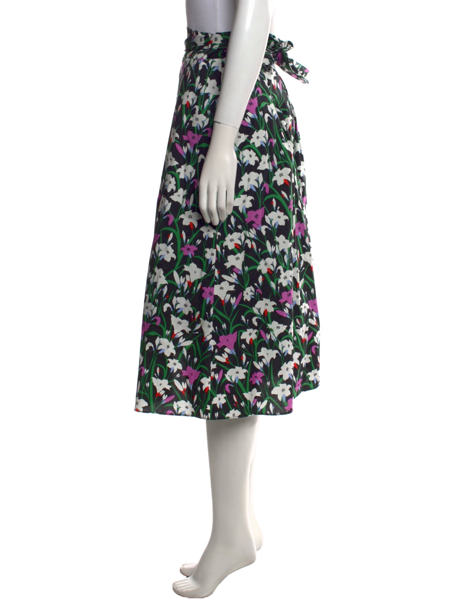 Veronica Beard Floral Print Midi Length Skirt