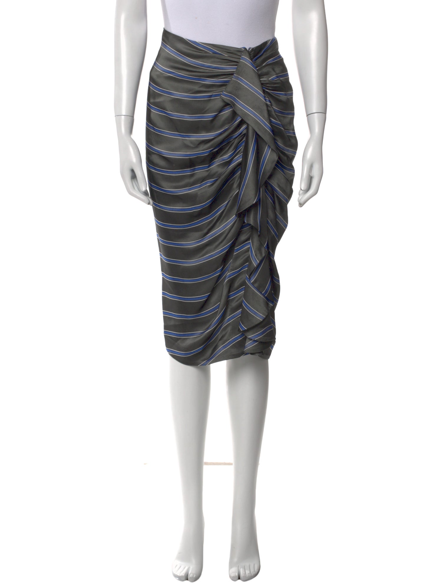 Veronica Beard Striped Knee-Length Skirt