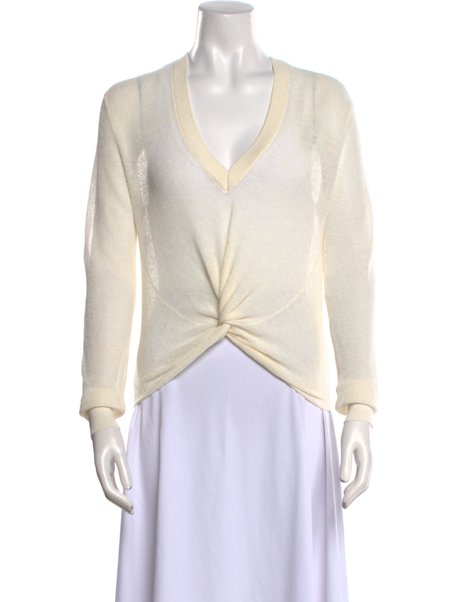 Veronica Beard Linen V-Neck Sweater