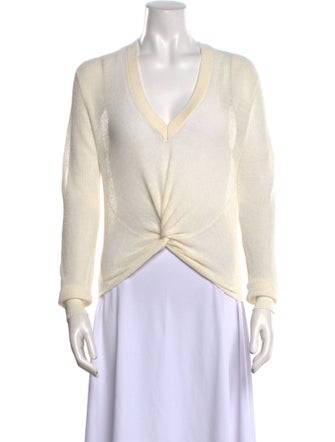 Veronica Beard Linen V-Neck Sweater