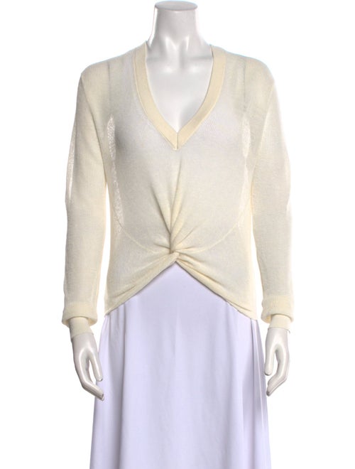 Veronica Beard Linen V-Neck Sweater