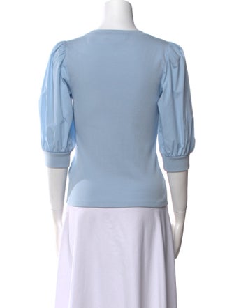Veronica Beard Crew Neck Three-Quarter Sleeve Top