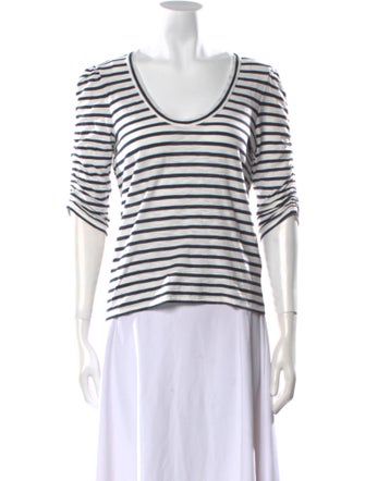 Veronica Beard Striped Scoop Neck T-Shirt