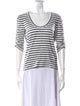 Veronica Beard Striped Scoop Neck T-Shirt