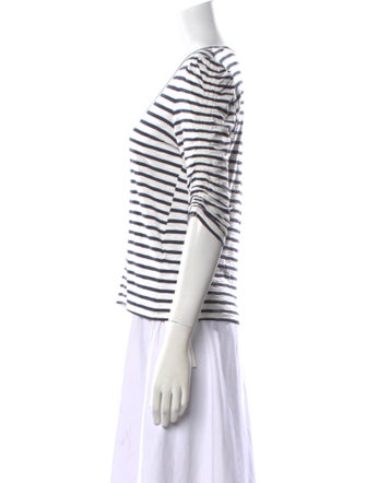 Veronica Beard Striped Scoop Neck T-Shirt