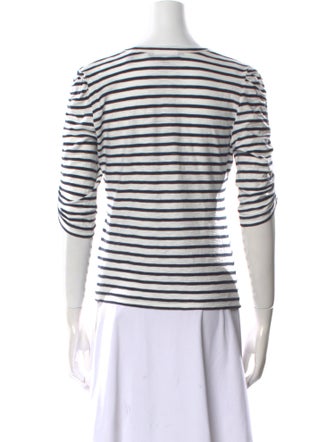 Veronica Beard Striped Scoop Neck T-Shirt