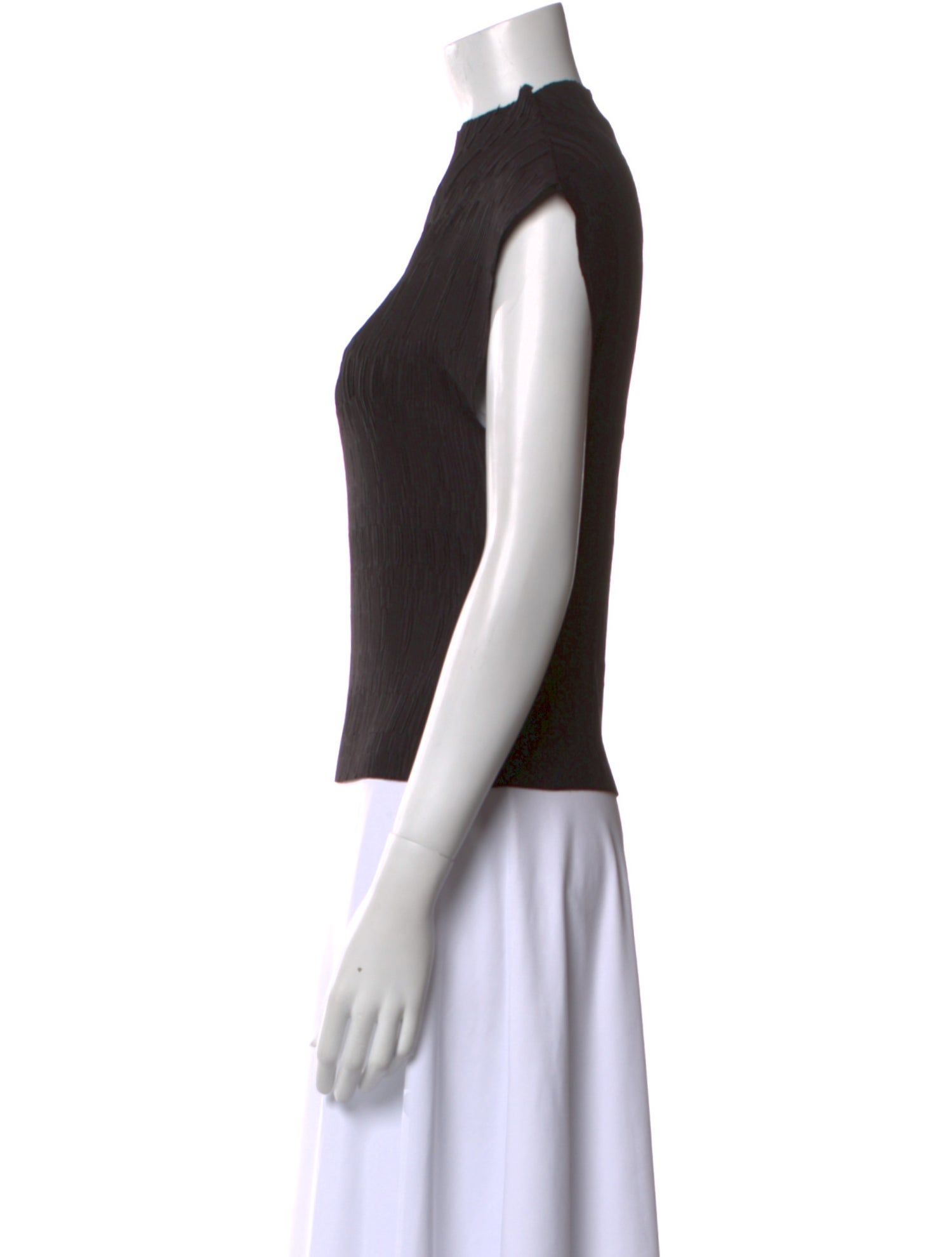 Veronica Beard Mock Neck Short Sleeve Top