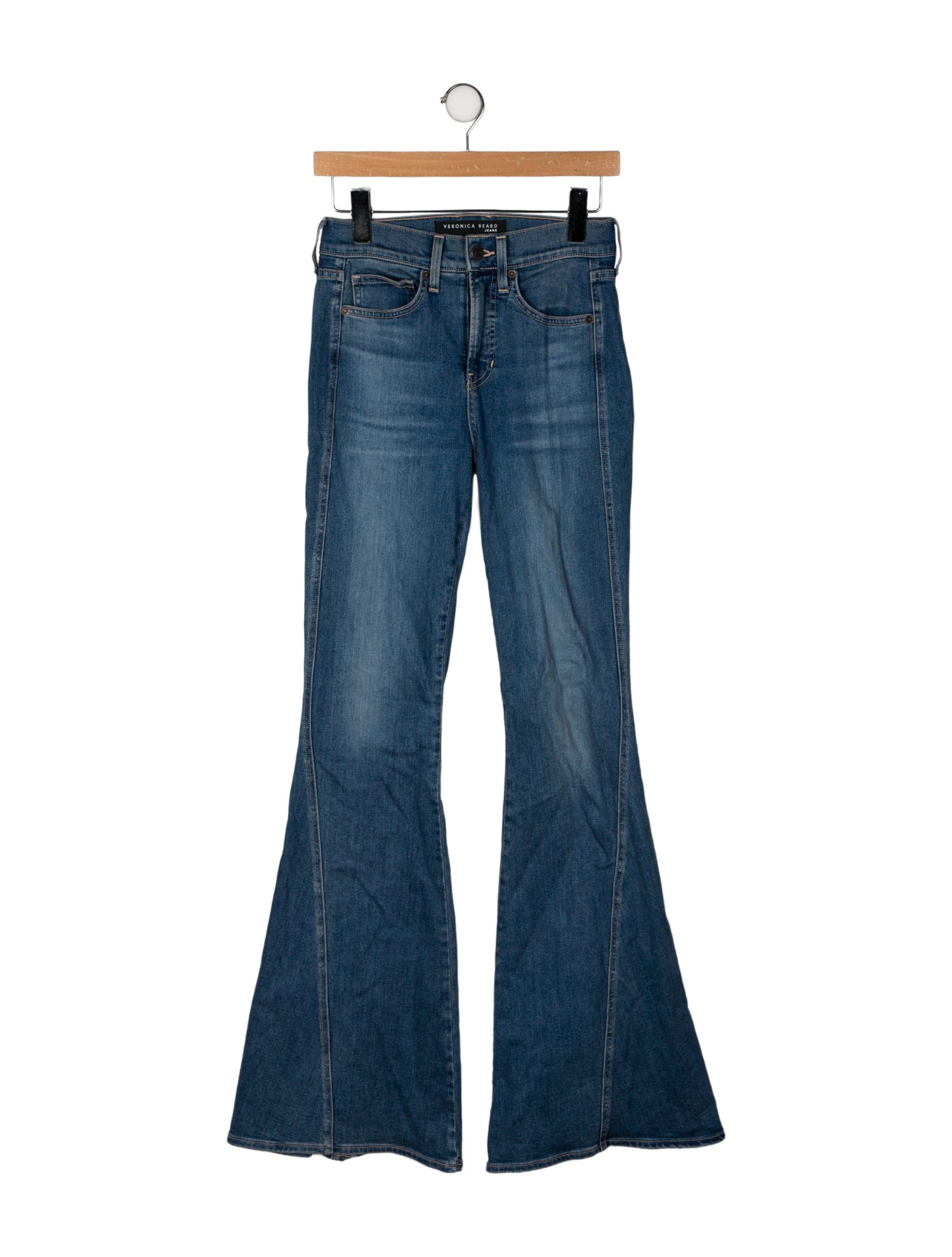 Veronica Beard Mid-Rise Wide Leg Jeans