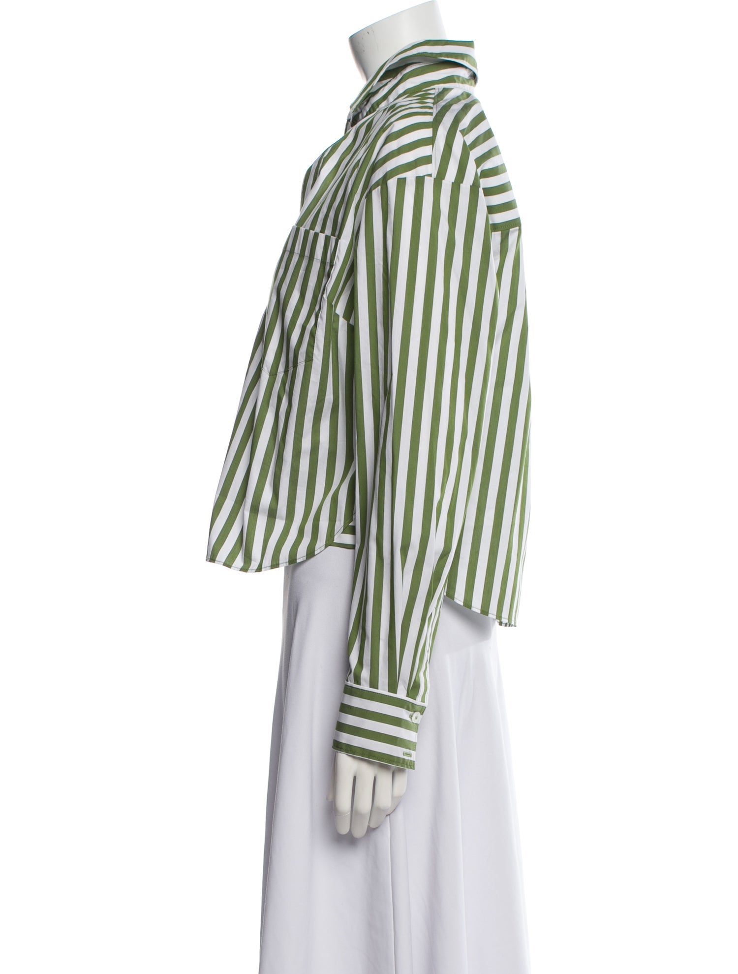 Veronica Beard Striped V-Neck Crop Top