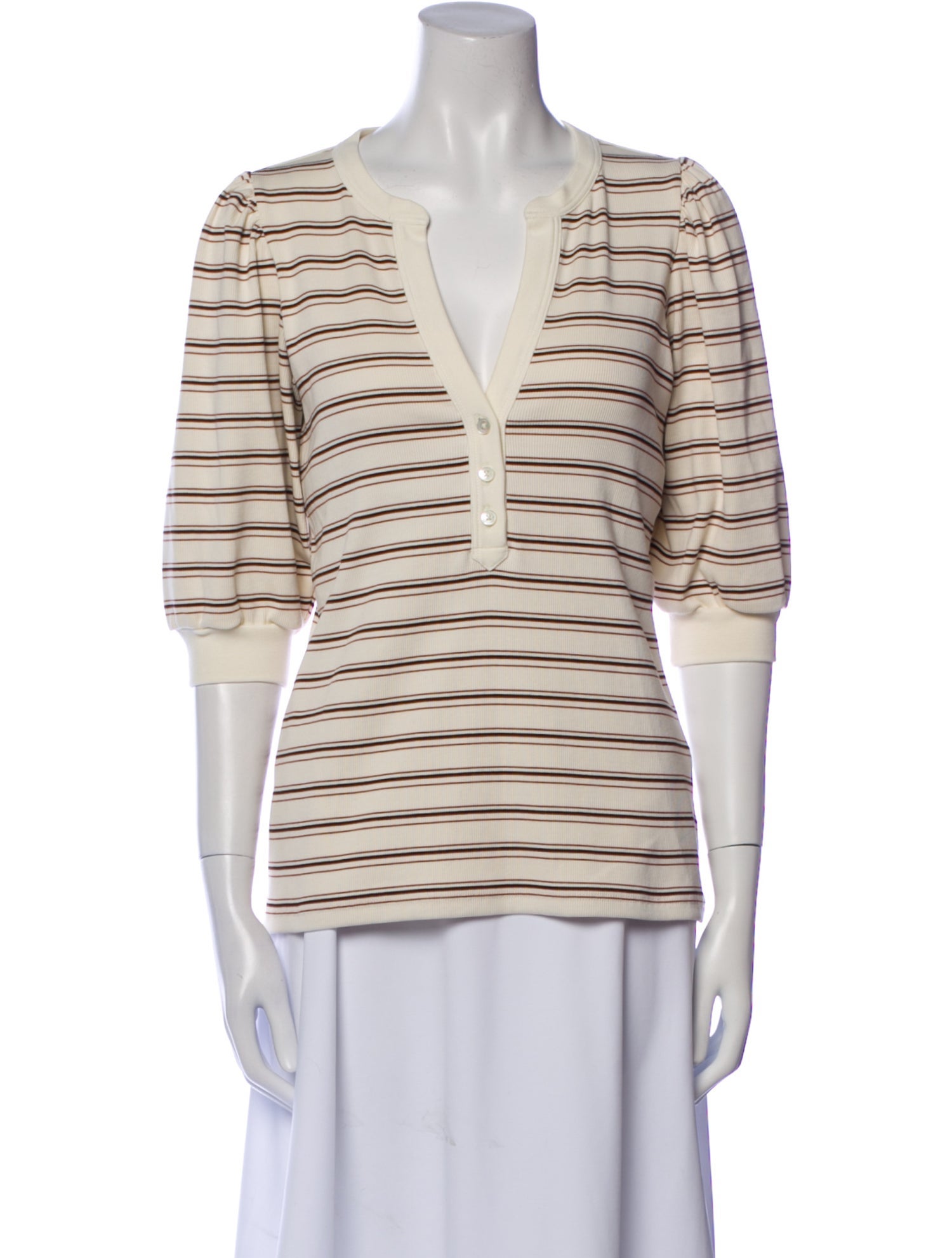 Veronica Beard Striped V-Neck Tunic